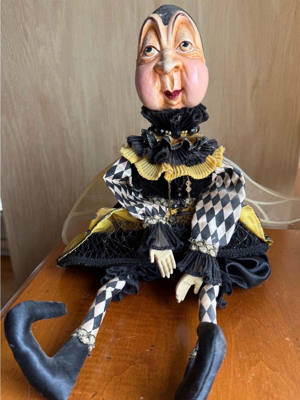 Rare Wayne Kelski Bee Sitting Doll in Black & Yellow Costume